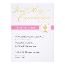 Premier rose des invitations | de communion de man