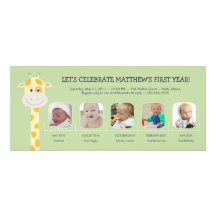 Première année de l'anniversaire du bébé cartons d'invitation