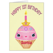 Première carte de petit gâteau de l'anniversaire d