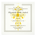 Première confirmation de communion de croix jaune invitation