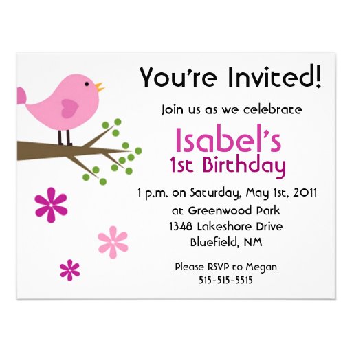 première invitation d'anniversaire