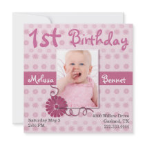 Première invitation de photo de l'anniversaire du 