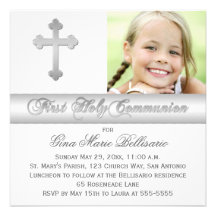 Première invitation de photo de sainte communion d