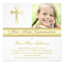 Première invitation de photo de sainte communion d