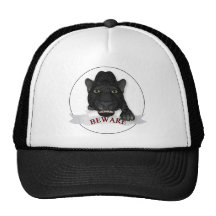 Prenez garde de la panthère noire sur des chapeaux casquette de camionneur