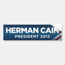 Président de Herman Caïn adhésif pour pare-chocs 2 Autocollants Pour Voiture
