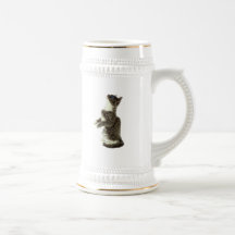 Prier le chat gris et blanc mug à café