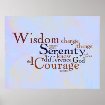 Prière Wordle de sérénité sur le résumé Posters