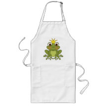Prince de grenouille de conte de fées avec la cour tabliers