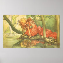 Prince vintage de grenouille ; Princesse et sa réf Posters