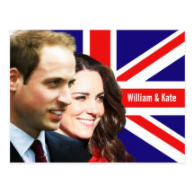 Prince William et carte postale de Kate