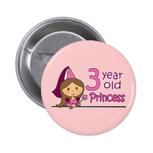 Princesse Age 3 Badges Avec Agrafe