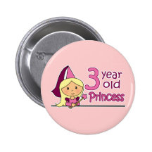 Princesse Age 3 Badges Avec Agrafe
