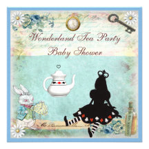 Princesse Alice au thé de baby shower du pays des  Faire-parts