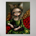 Princesse avec une copie gothique d'art rococo de  posters
