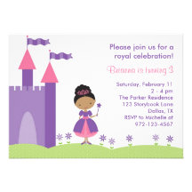 Princesse Birthday Invitation d'Afro-américain