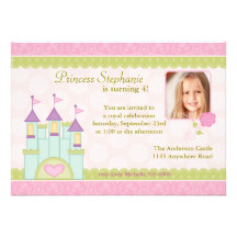 Princesse Castle Photo Birthday Invitation