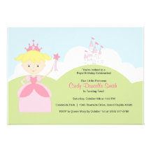 Princesse d'anniversaire de cheveux blonds dans le invitations