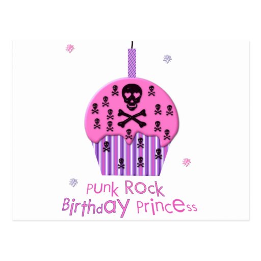 Princesse d'anniversaire de punk rock cartes postales