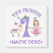 Princesse First Birthday de licorne Magnets Pour Réfrigérateur