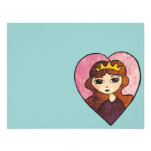 Princesse Heart Invitation Personnalisable