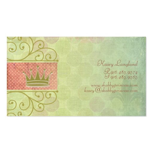 Princesse minable cartes de visite cartes de visite professionnelles