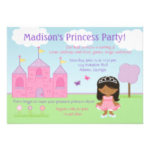 Princesse Party Invitation d'Afro-américain