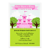 Princesse rose Party de château invitations