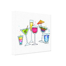 PRINT van het CANVAS van de COCKTAIL het GLAZEN Ui Gallerij Wrapped Canvas