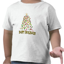 Produits d'arbre de Noël de style de Pointillism T-shirt