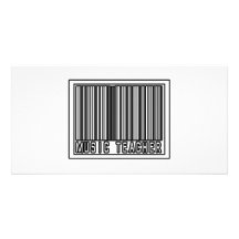 Professeur de musique de code barres carte avec photo