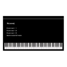 Professeur de piano modèles de cartes de visite