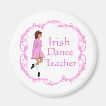 Professeur irlandais de danse d'étape - rose aimants pour réfrigérateur