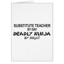 Professeur remplaçant Ninja mortel Cartes De Vœux