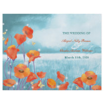 Programme BiFold de mariage de pavot turquoise rou