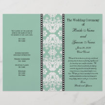 Programme blanc vert en bon état de mariage damass prospectus
