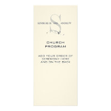 Programme crème de mariage de monogramme bristols