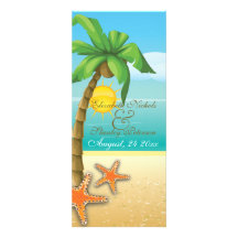 Programme de cérémonie de mariage de plage de paum faire-parts