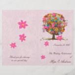 Programme de mariage d'arbre de fleur tract