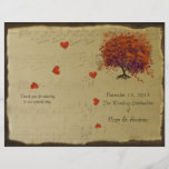 Programme de mariage d'arbre d'orange et de feuill prospectus customisé