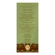 Programme de mariage de monogramme de damassé de B Faire-parts