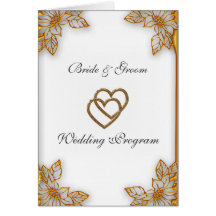 Programme de mariage d'or blanc carte de vœux