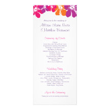 Programme hawaïen de mariage invitations