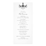 Programme noir et blanc de mariage de lustre carte double customisable