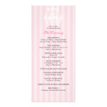 Programme rayé de mariage de lustre rose et blanc modèle de double carte