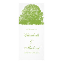 Programme vert de mariage de automne de chêne double carte en  couleur
