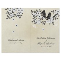 Programme vintage de mariage de Bi-Pli de parchemi