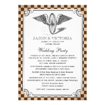Programmes de mariage de damier de Steampunk Invitation Personnalisable