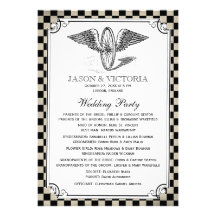 Programmes de mariage de damier de Steampunk Cartons D'invitation