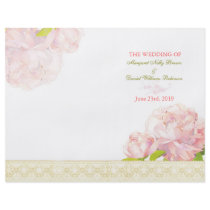 Programmes roses de mariage de pli de Bi de pivoin